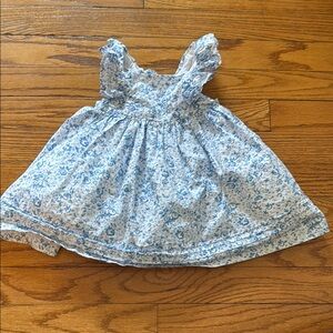 Janie and Jack Blue and White Ruffled Smocked Sundress 6-12 months